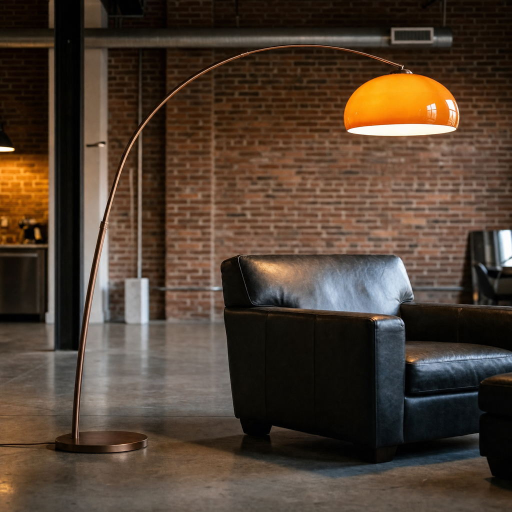 Haven Arc Floor Lamp with Dome Shade