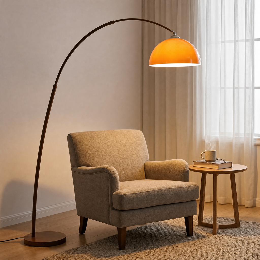 Haven Arc Floor Lamp with Dome Shade, view 3