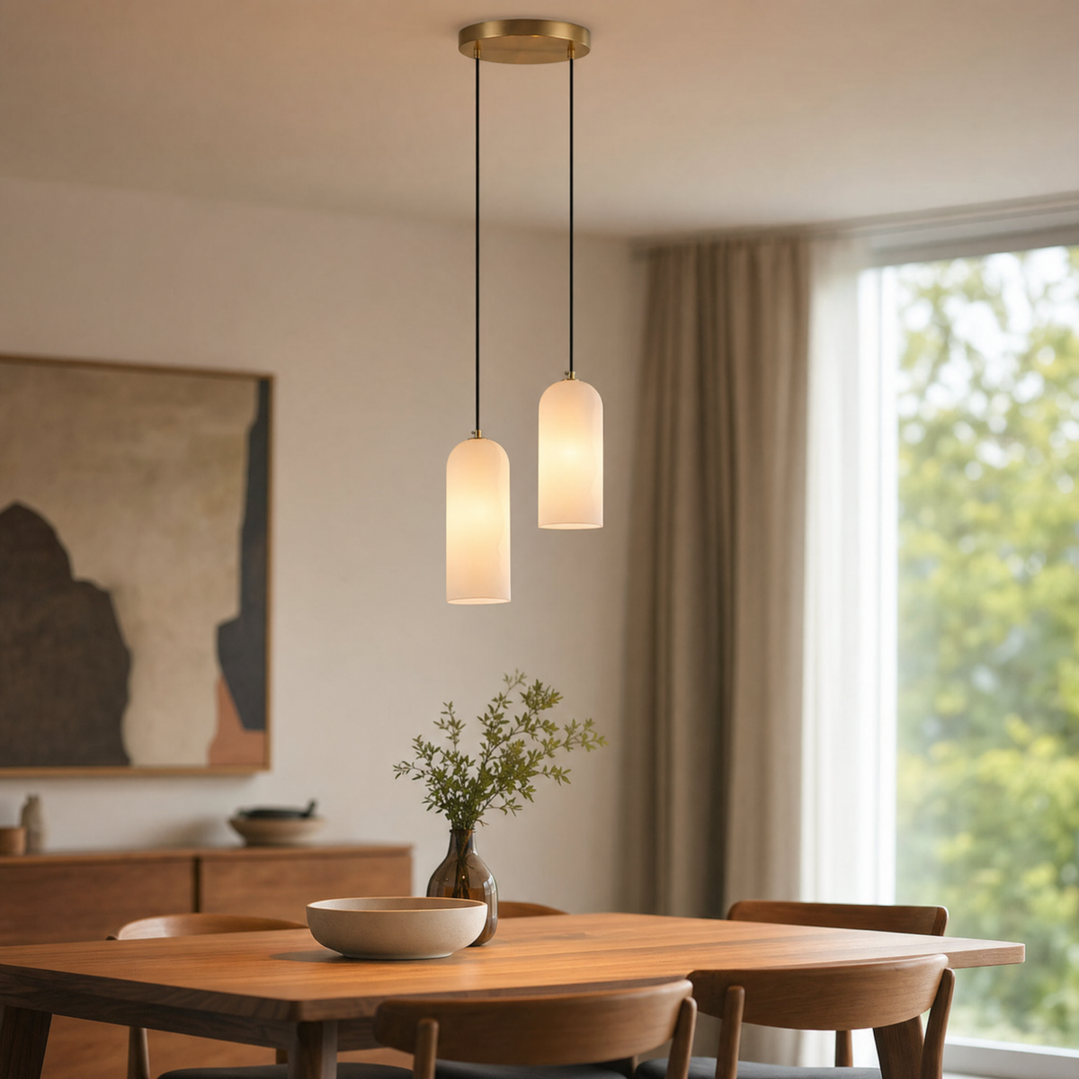 Solene Alabaster Globe Pendant Light, view 6