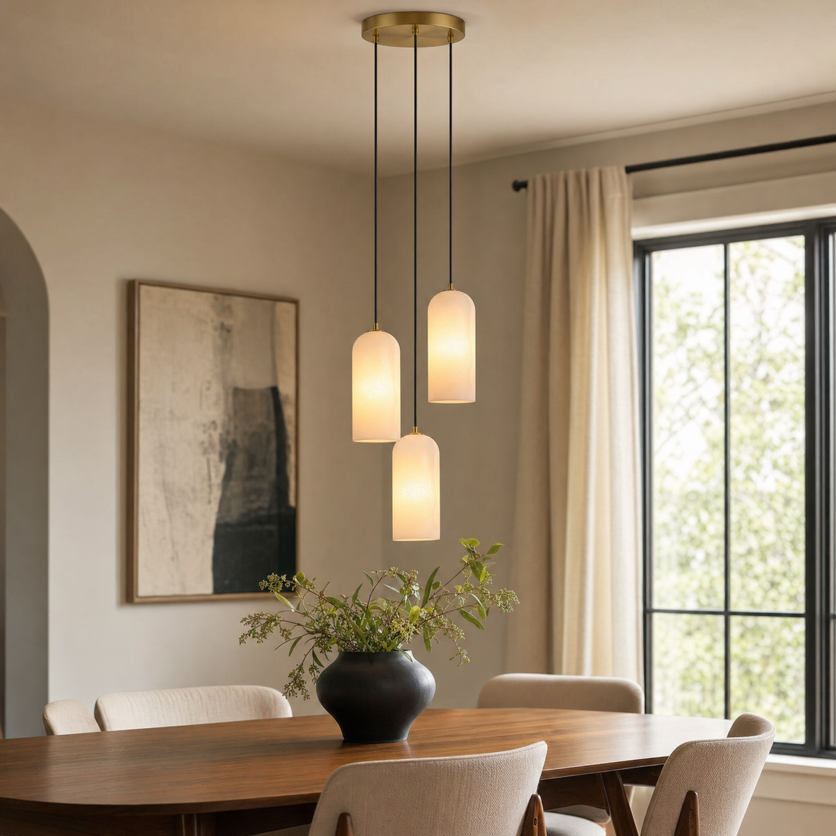 Solene Alabaster Globe Pendant Light