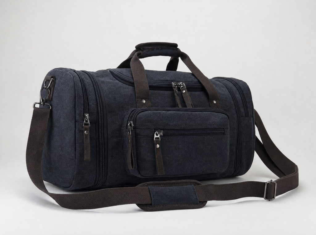 Voyager Expandable Canvas Duffle Bag in Blue