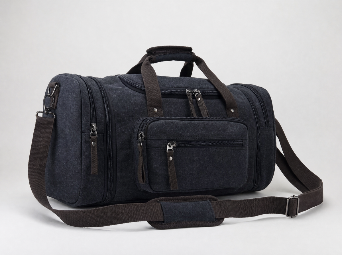 Voyager Expandable Canvas Duffle Bag in Blue