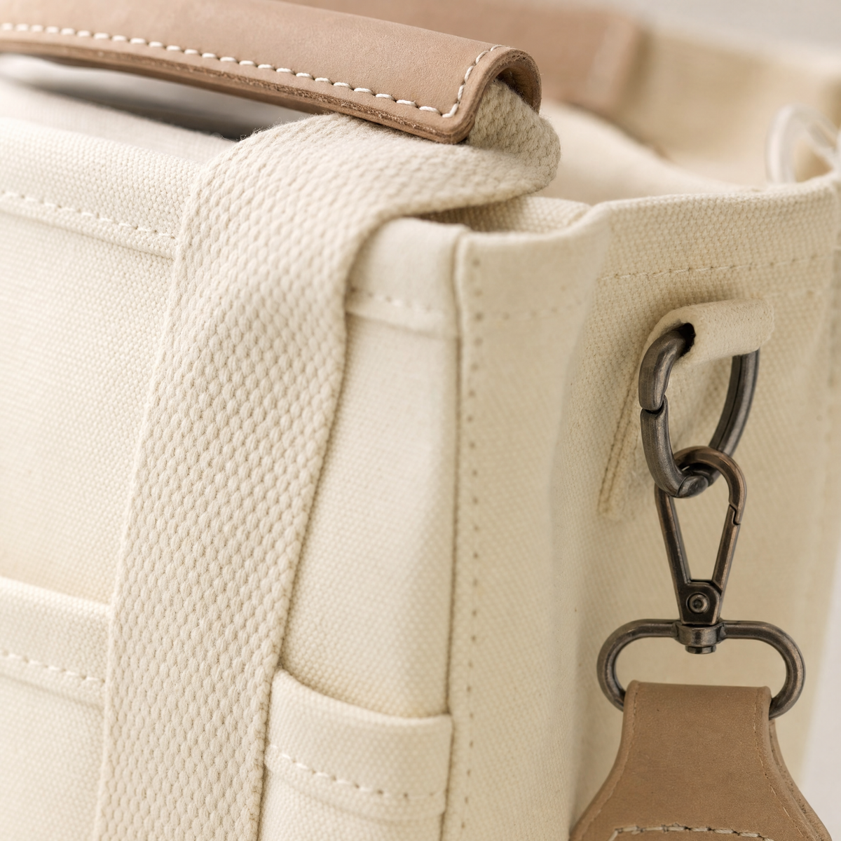 Wren Canvas Tote Bag with Multiple Pockets, view 2