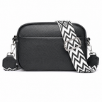 Harlow Faux Leather Crossbody Bag in Black
