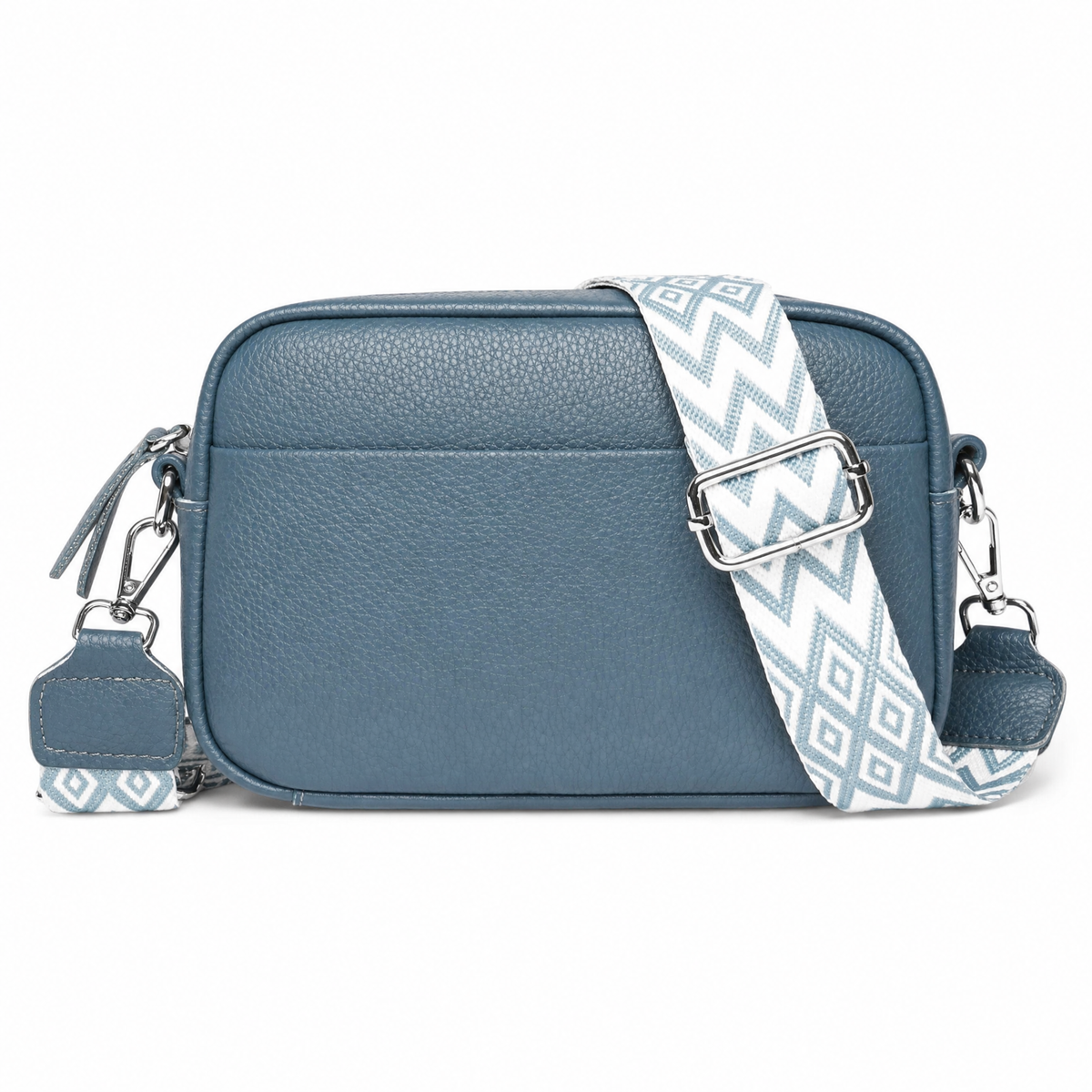 Harlow Faux Leather Crossbody Bag in Blue
