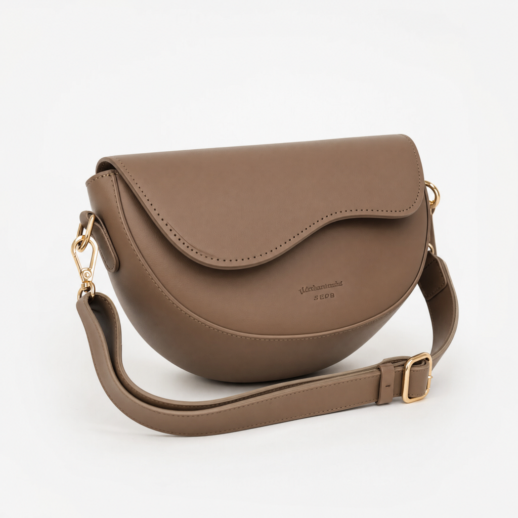 Briar Faux Leather Crossbody Bag in Khaki