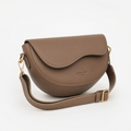 Briar Faux Leather Crossbody Bag in Khaki