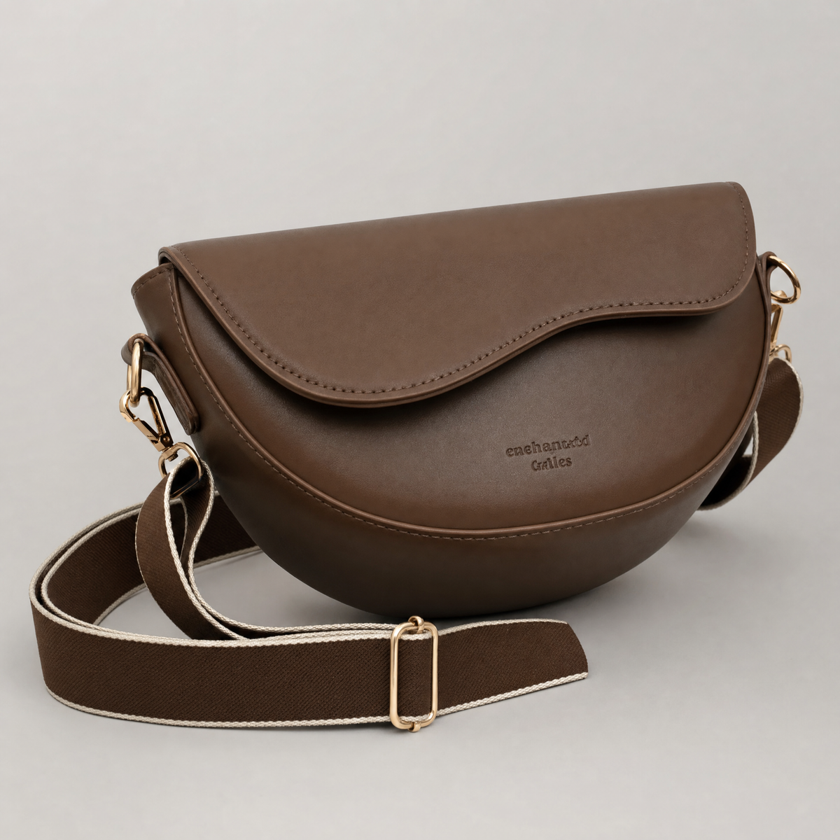 Briar Faux Leather Crossbody Bag in Coffee