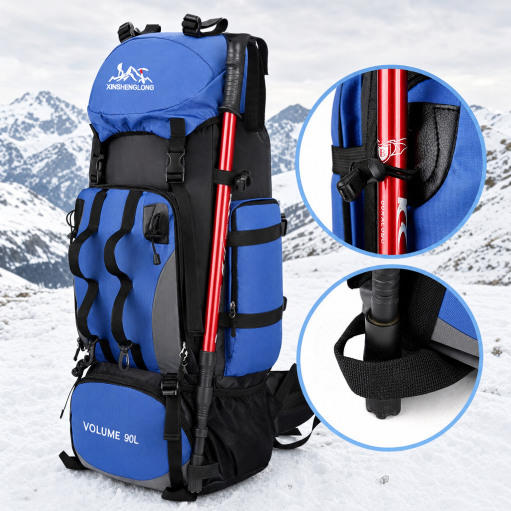 Explorer 90L Water-Resistant Hiking Backpack, view 6