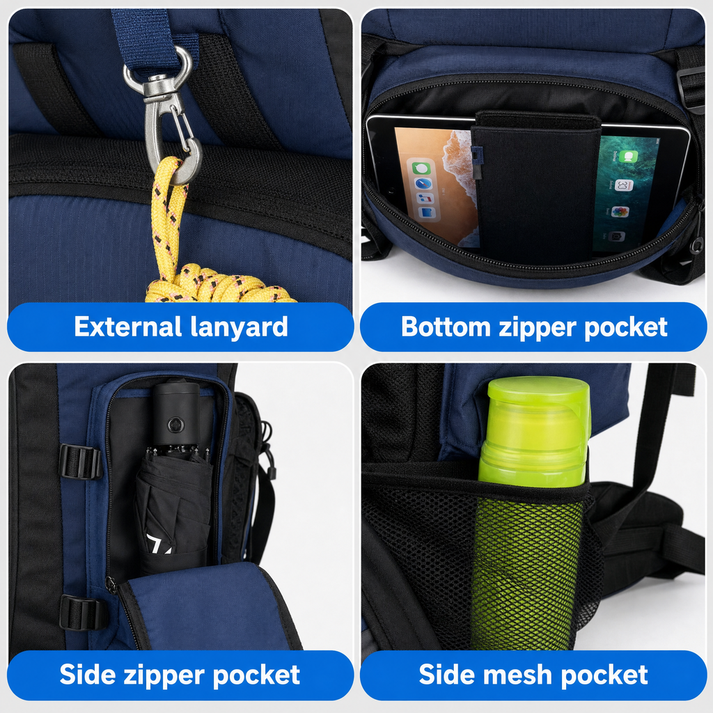 Explorer 90L Water-Resistant Hiking Backpack, view 7