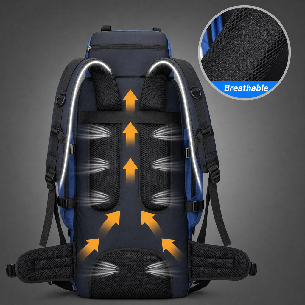 Explorer 90L Water-Resistant Hiking Backpack, view 8