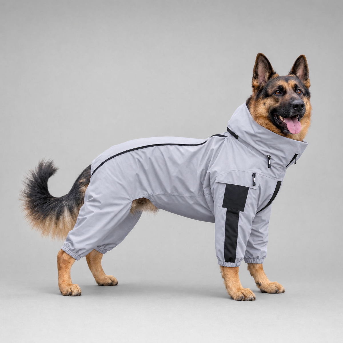 Trailguard Water-Resistant Dog Raincoat with Reflective Shell, view 4