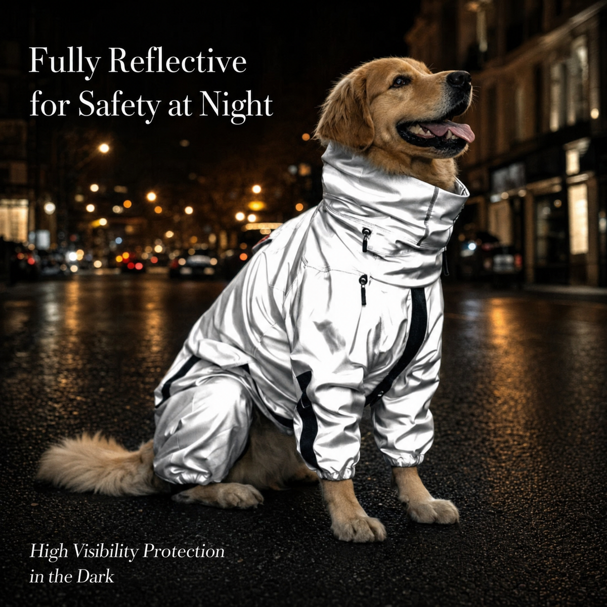 Trailguard Water-Resistant Dog Raincoat with Reflective Shell, view 5