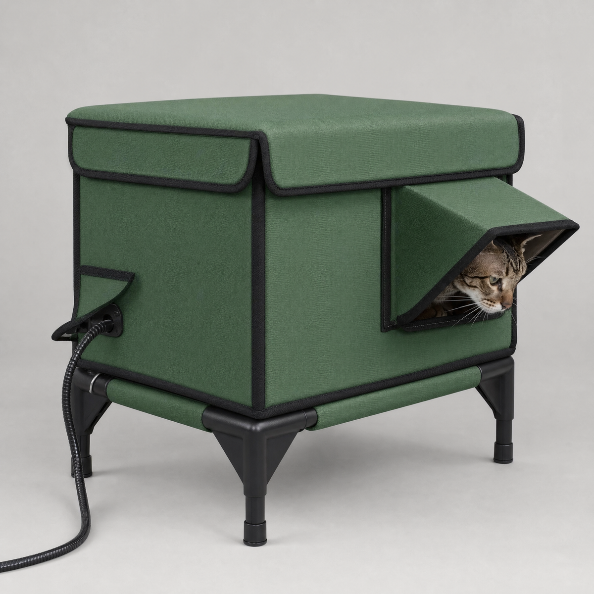 Winterbourne Heated Outdoor Cat House with Insulation & Escape Door, view 5