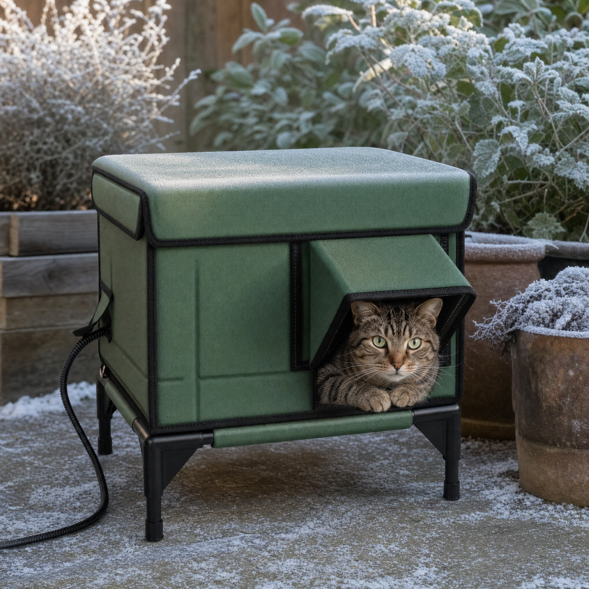Winterbourne Heated Outdoor Cat House with Insulation & Escape Door
