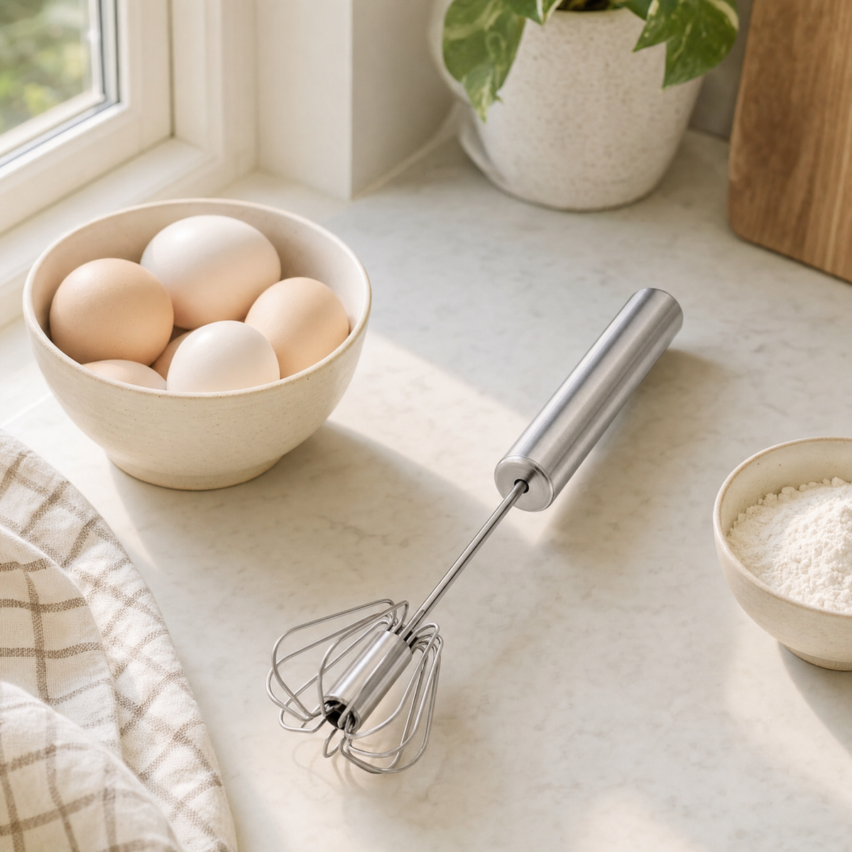 Quickwhip Semi-Automatic Stainless Steel Whisk