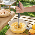 Quickwhip Semi-Automatic Stainless Steel Whisk, view 3