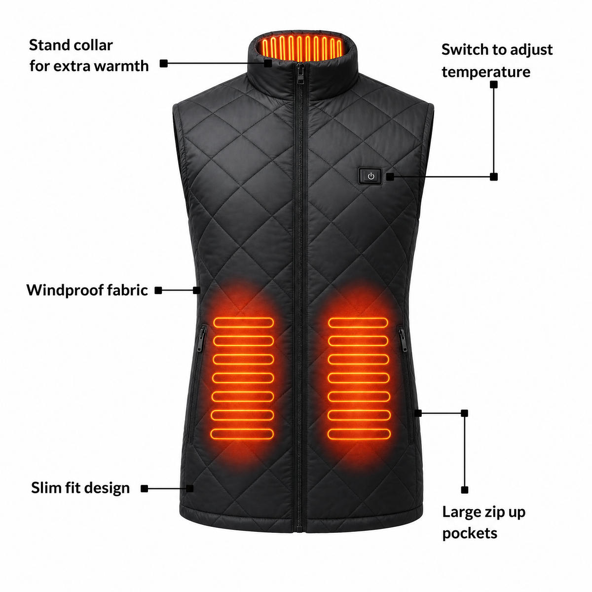 Wensley women's lightweight heated gilet, view 4