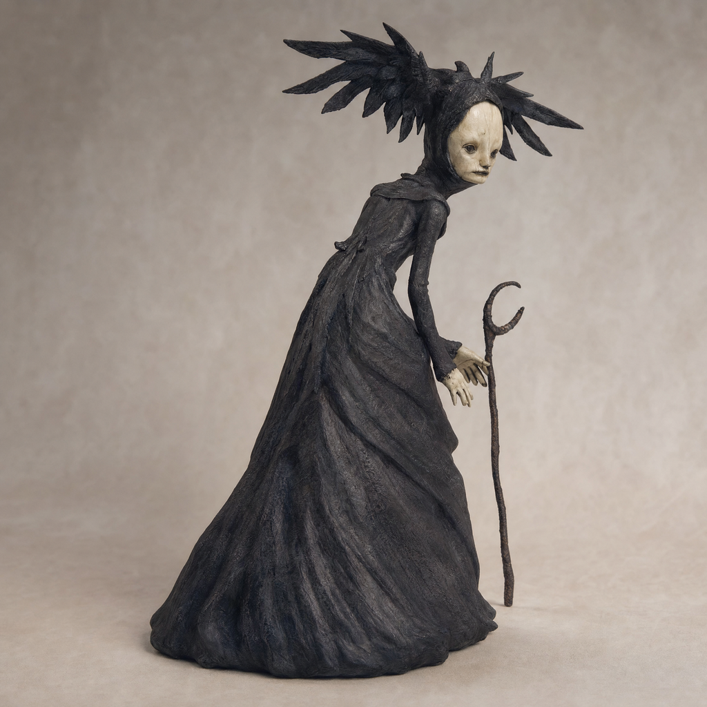 Hollowmarsh Creepy Witch Sculpture for Unique Halloween Decor, view 5
