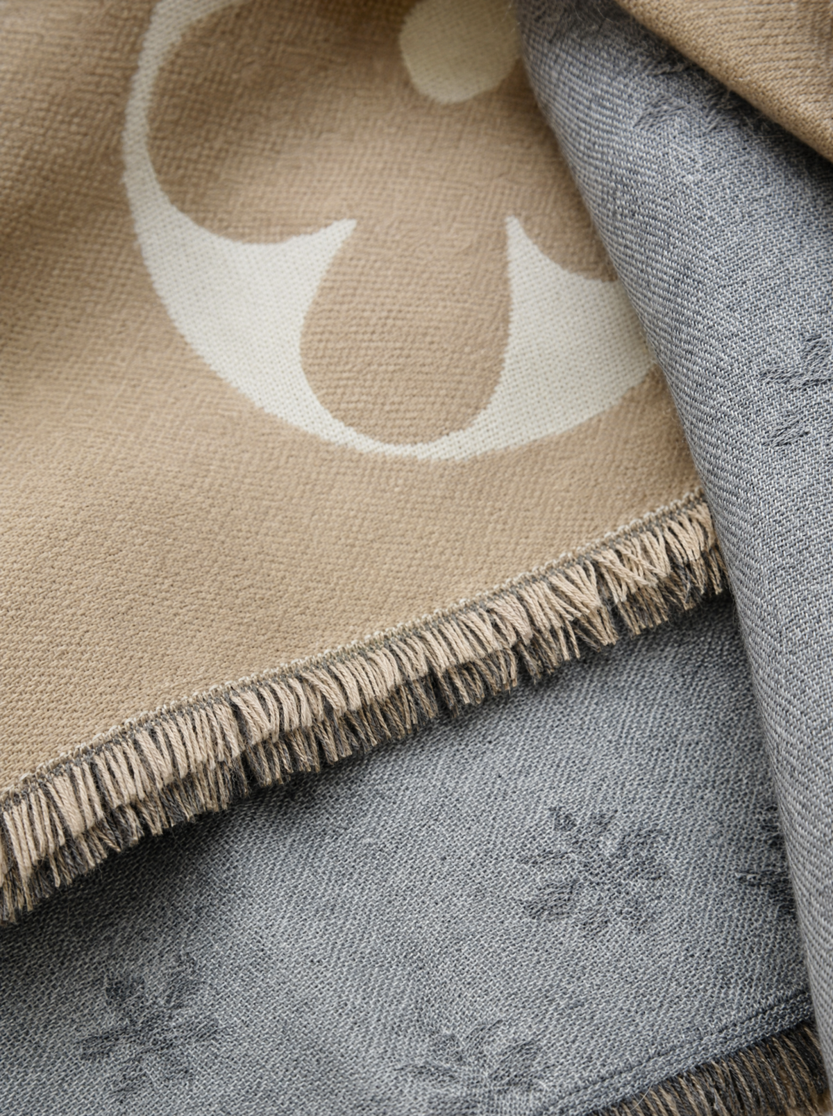 Cassiavale Elegant Faux Cashmere Winter Scarf with Geometric Jacquard Design, view 4