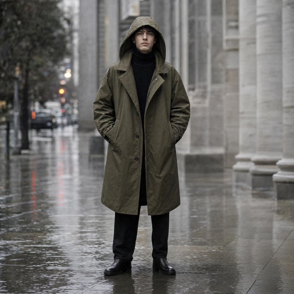 Northgale Men's Water-Resistant Trench Coat with Adjustable Hood, view 4