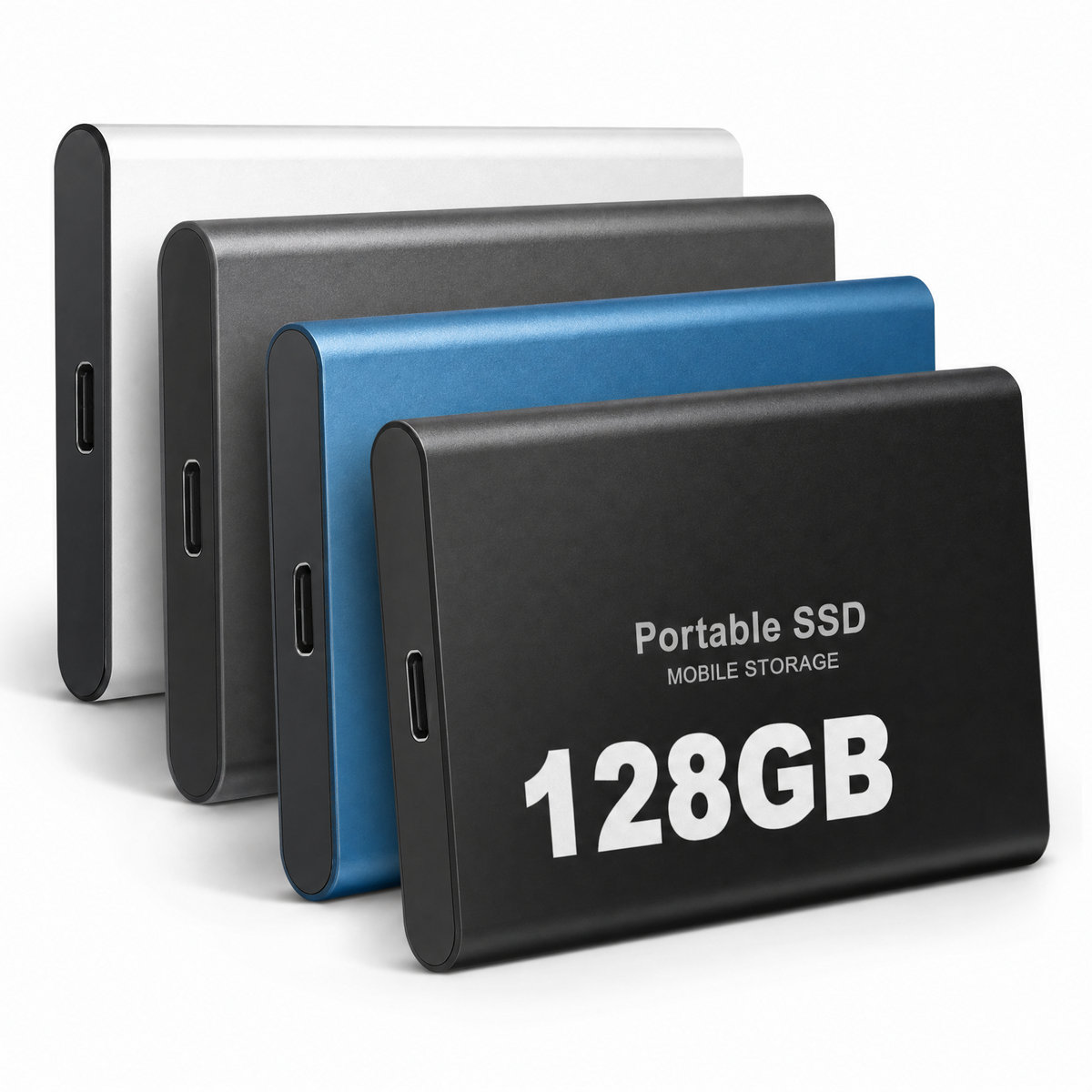 Portable SSD Drive with High-Speed USB-C Data Transfer in Black