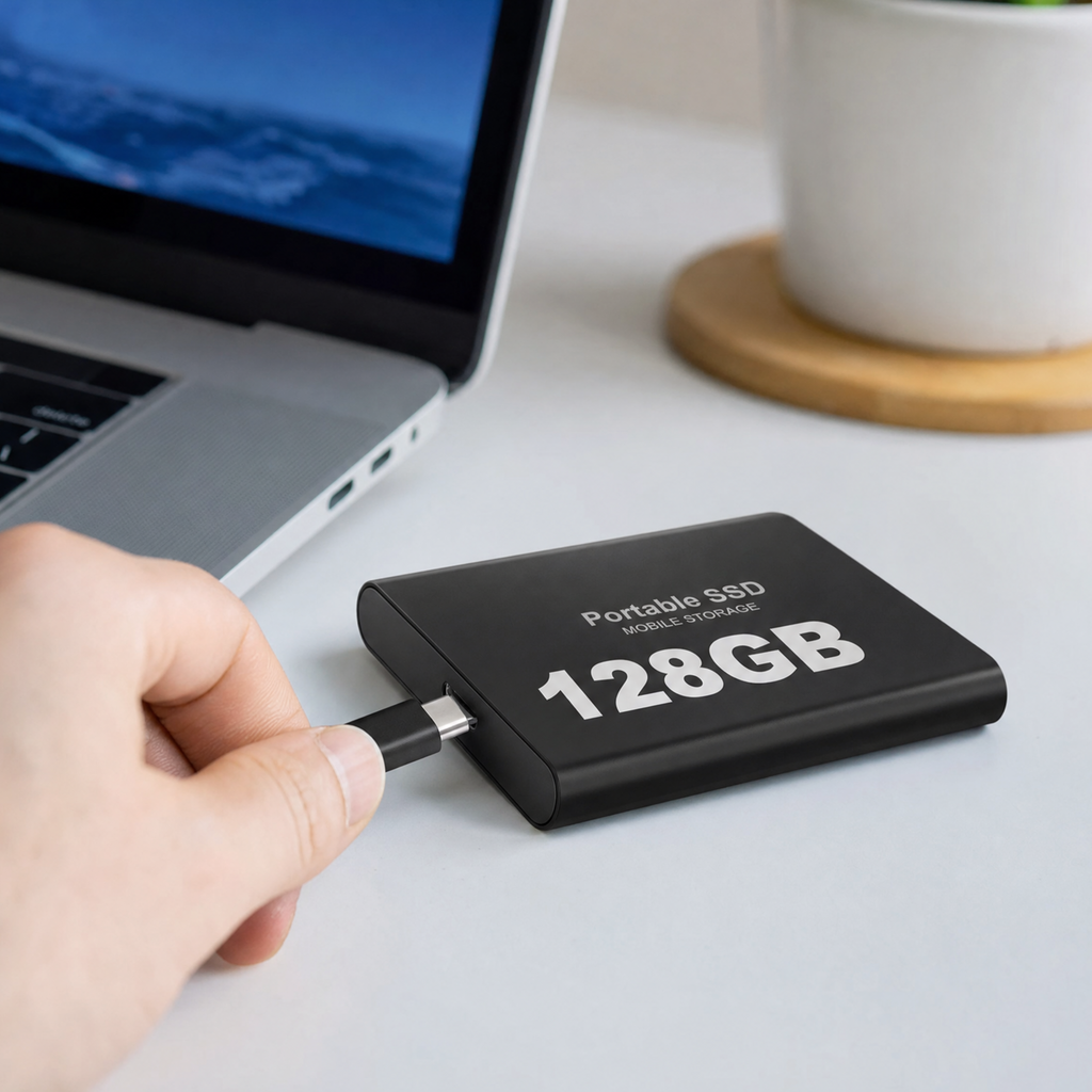 Portable SSD Drive with High-Speed USB-C Data Transfer