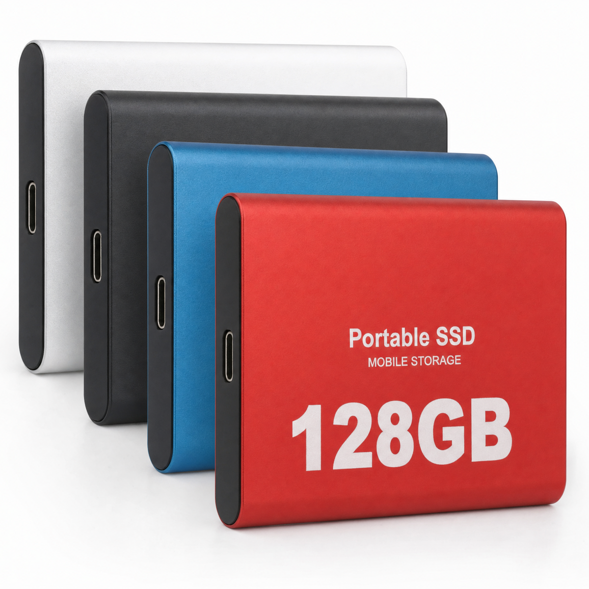 Portable SSD Drive with High-Speed USB-C Data Transfer in Red