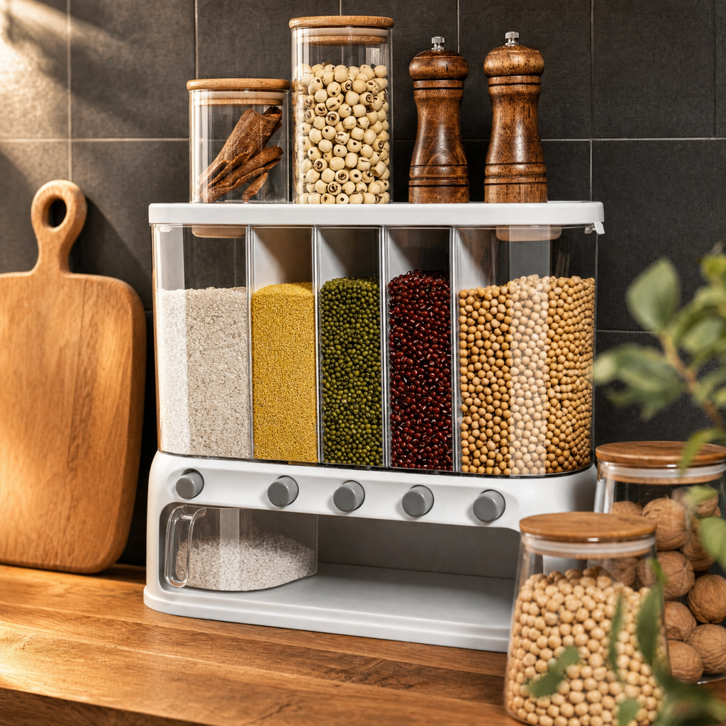 Millhouse Multi-Compartment Kitchen Grain Dispenser