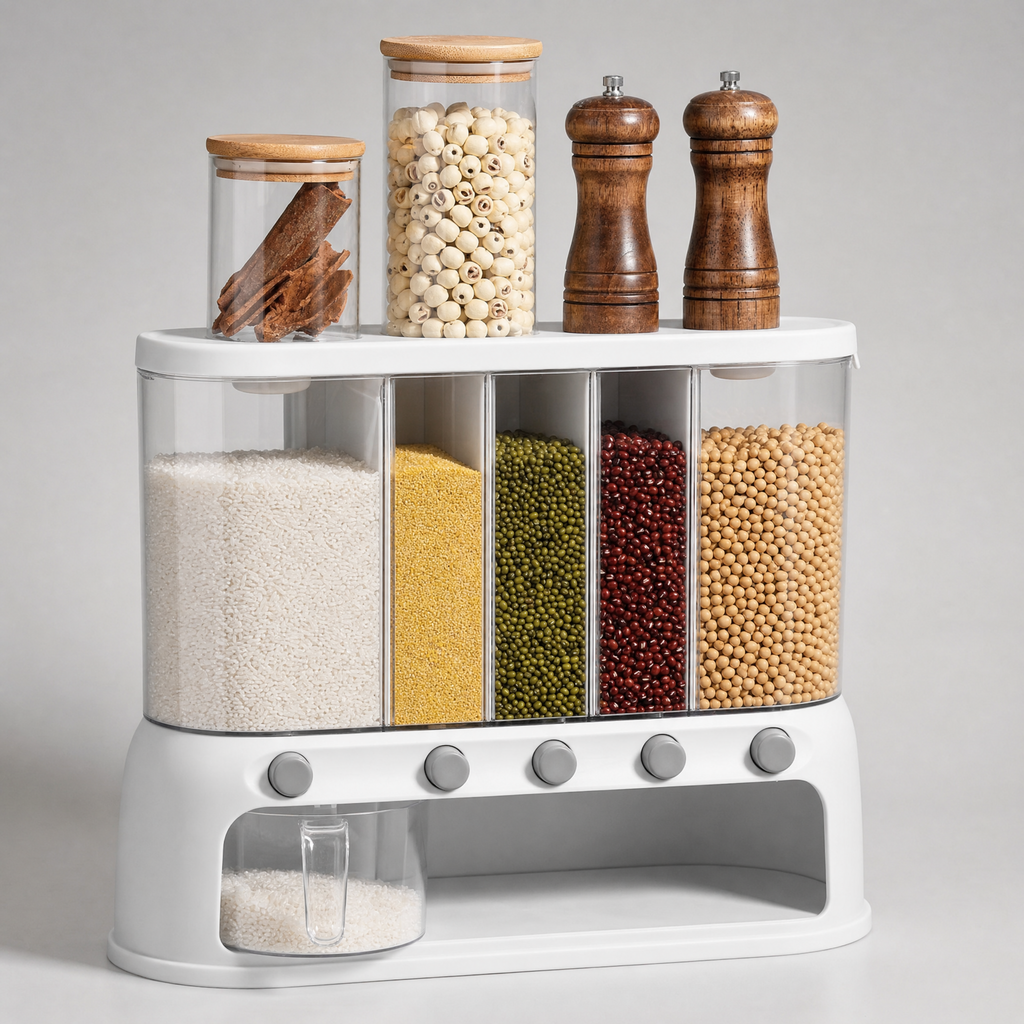 Millhouse Multi-Compartment Kitchen Grain Dispenser, view 3
