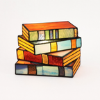 Chapter Stained Glass Book-Stack Table Lamp, view 5