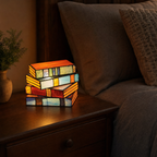 Chapter Stained Glass Book-Stack Table Lamp