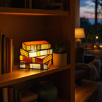 Chapter Stained Glass Book-Stack Table Lamp, view 3
