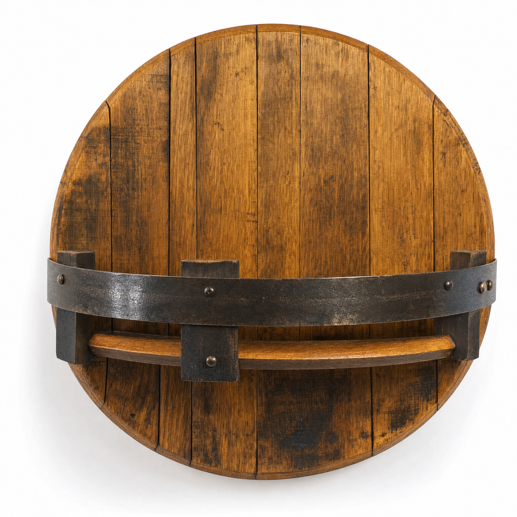 Caskwood Reclaimed-Style Barrel Wall Shelf, view 5