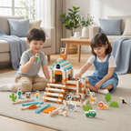 Woodventure Montessori Wooden Building Playset