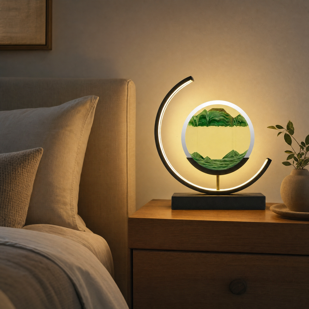 Duneglow LED Sand Art Table Lamp with 360° Rotation, view 3