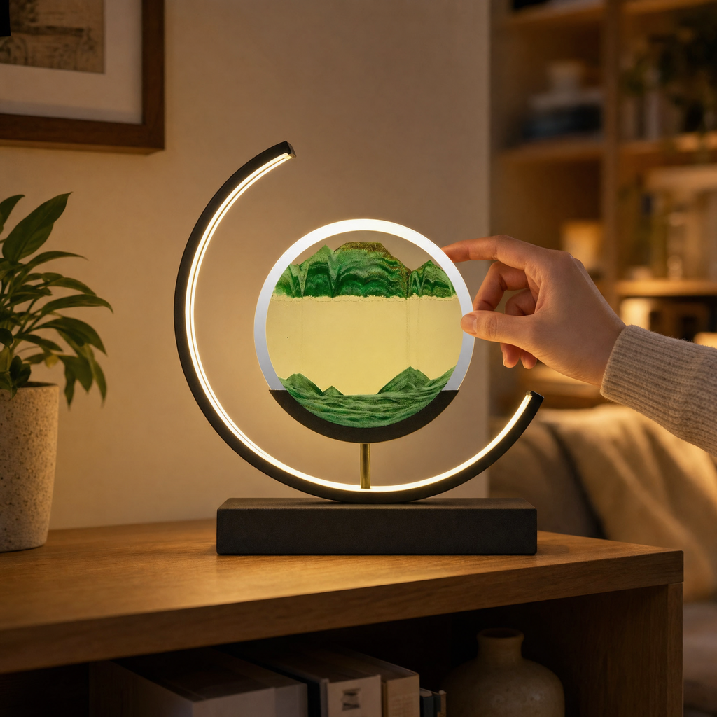 Duneglow LED Sand Art Table Lamp with 360° Rotation
