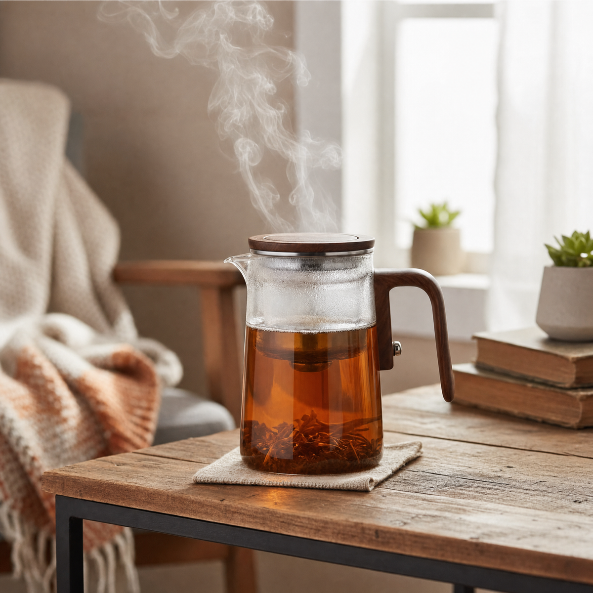 Steepwell Elegant Glass Teapot