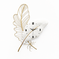 Featherglow Decorative Feather Wall Clock with LED Backlight in White