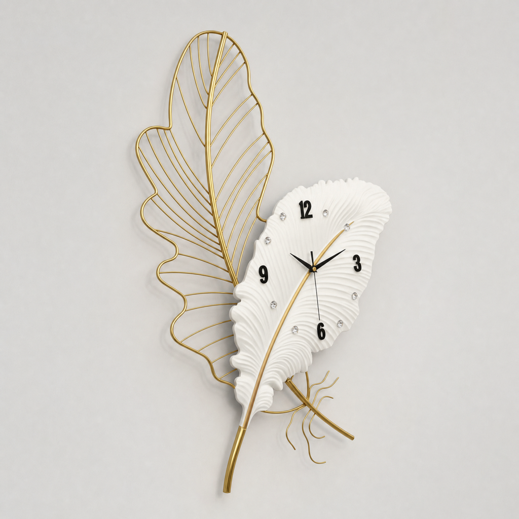 Featherglow Decorative Feather Wall Clock with LED Backlight, view 4