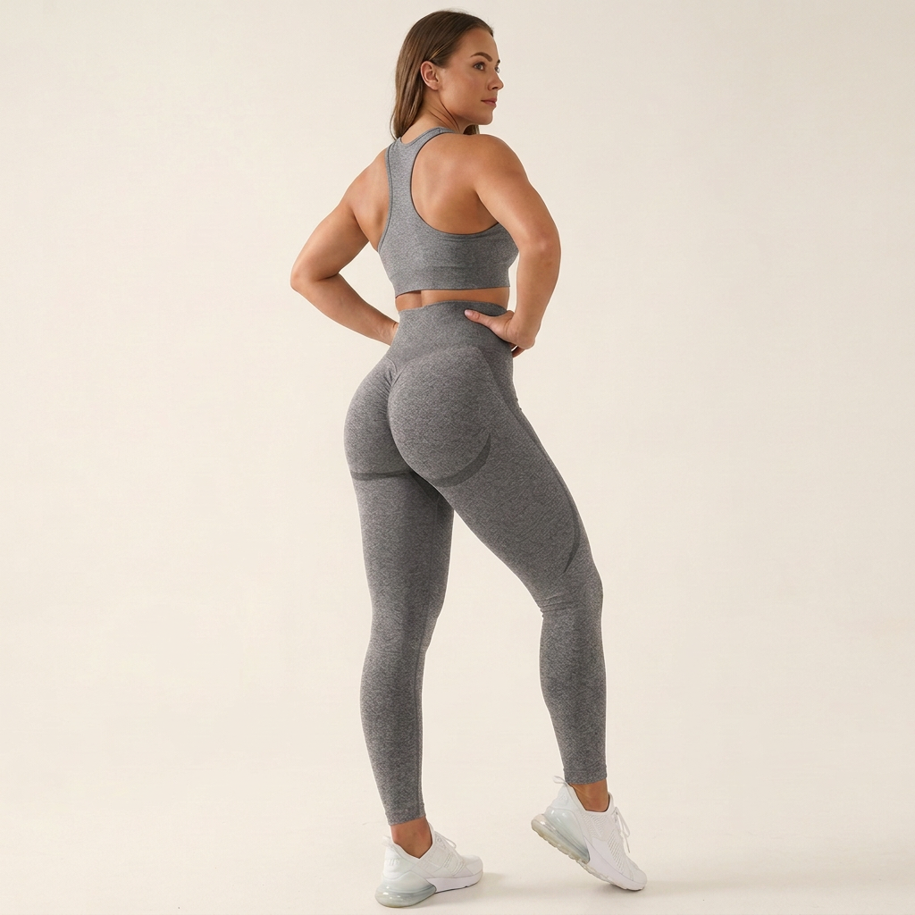 Fellstride women's seamless scrunch high waist leggings in Grey