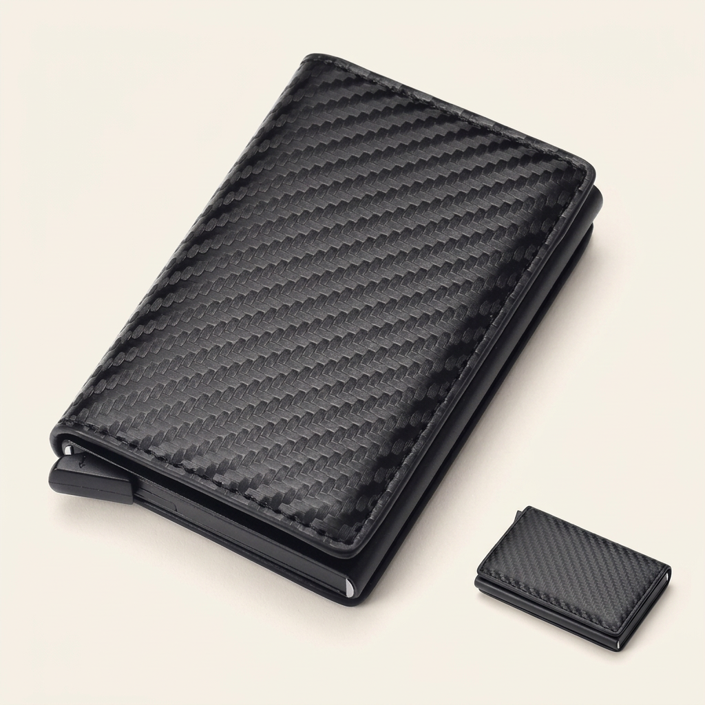 Carbon black RFID card holder