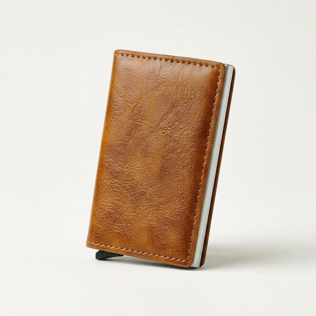 Brown RFID card holder