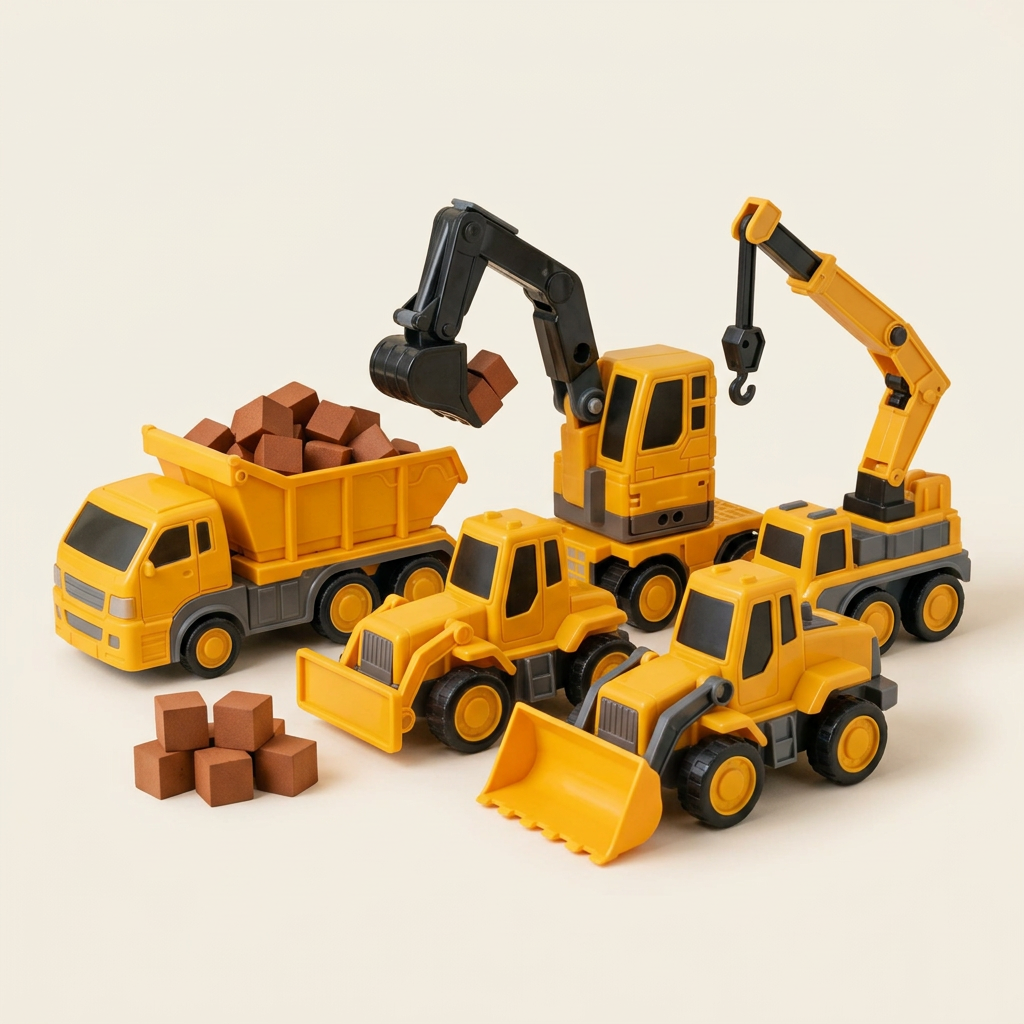 Magnetic building blocks vehicle set, 35 pieces