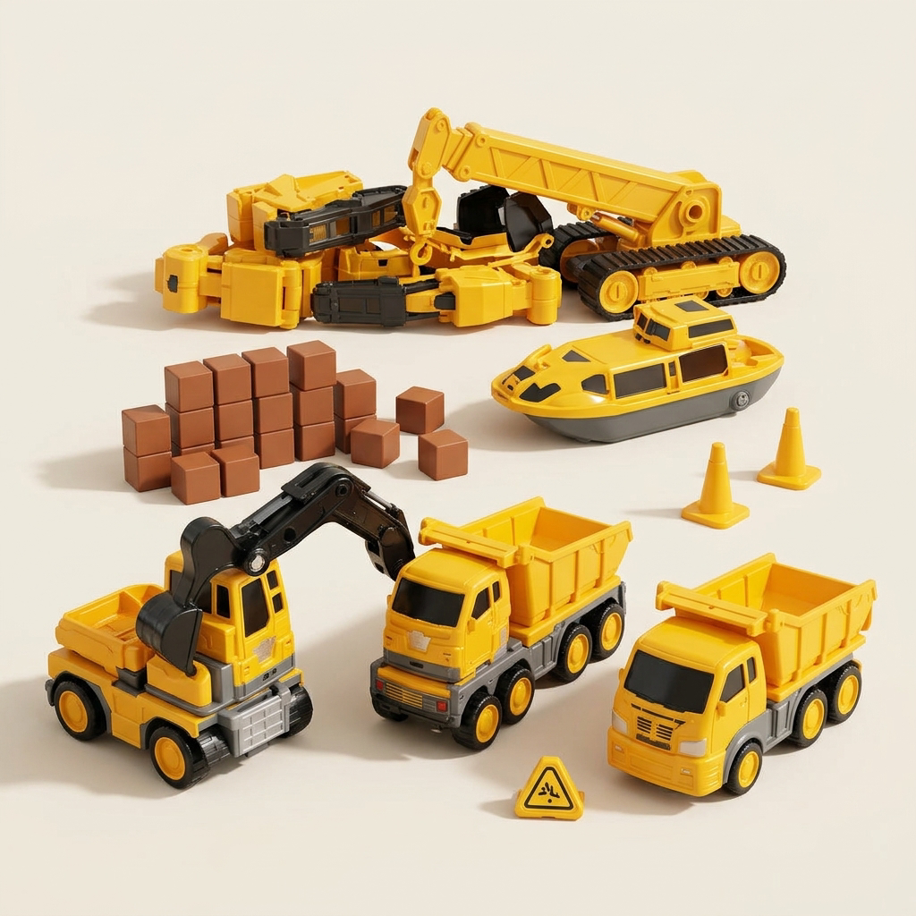 Magnetic building blocks vehicle set, 26 pieces