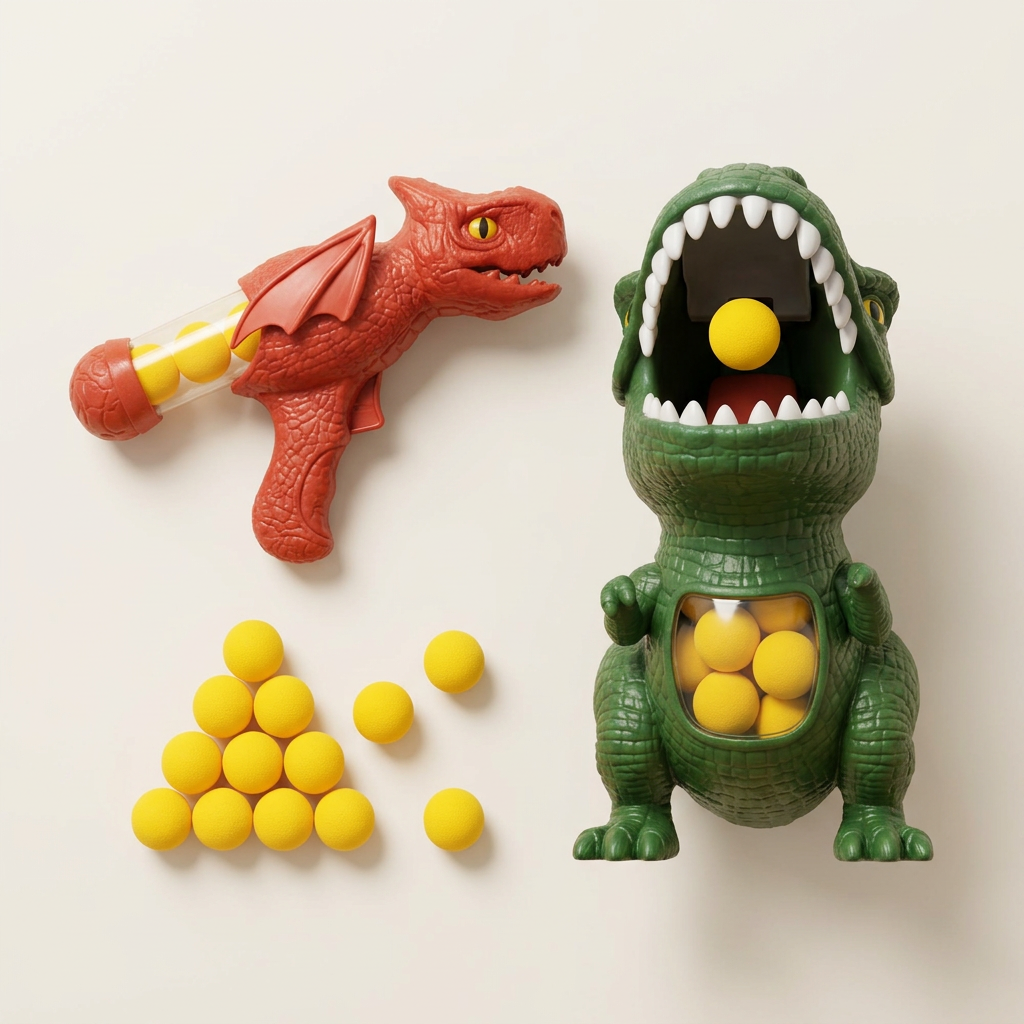 Dinosaur foam ball shooter set with 1 blaster