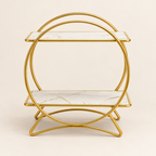 Marlowe two-tier bathroom organiser in gold and white