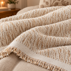 Close-up of the soft woven chenille texture