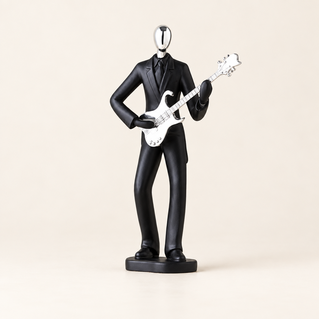 Ellery abstract resin sculpture, Guitarist design