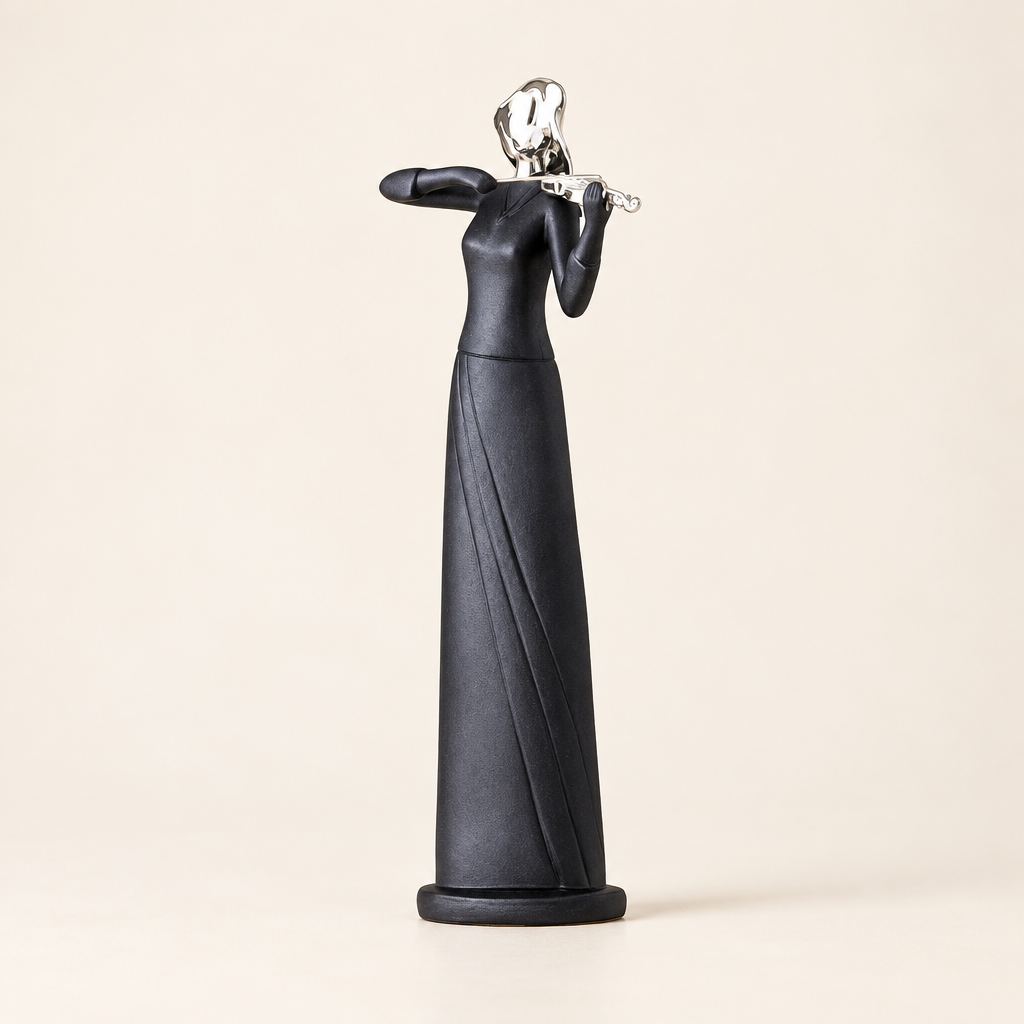 Ellery abstract resin sculpture, Violinist design